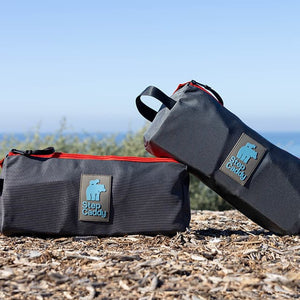 Step Caddy carry bags on the sea shore
